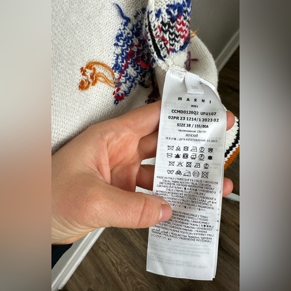 Marni  WOOL-CASHMERE BLEND CARDIGAN WITH JACQUARD DRAGON size S-M - Picture 11 of 14